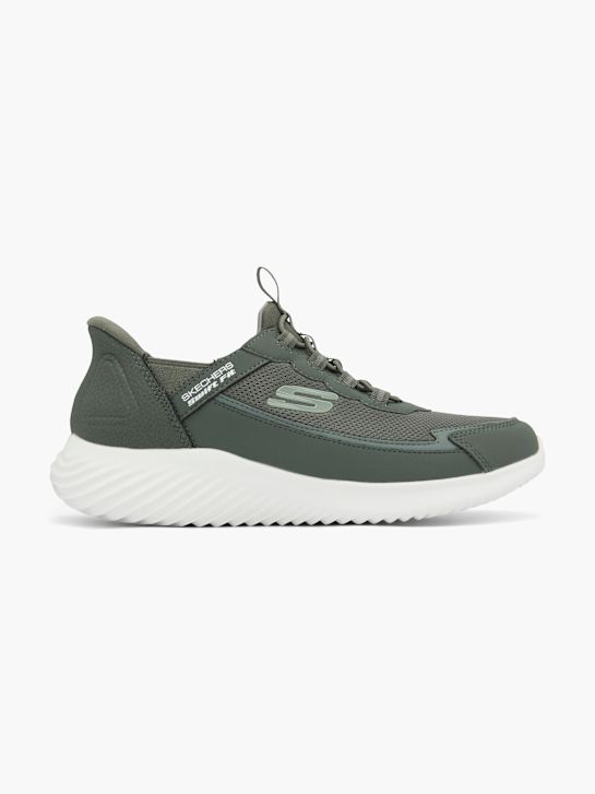 skechers bounder swift ajuste slip-on entrenador de oliva deichmann