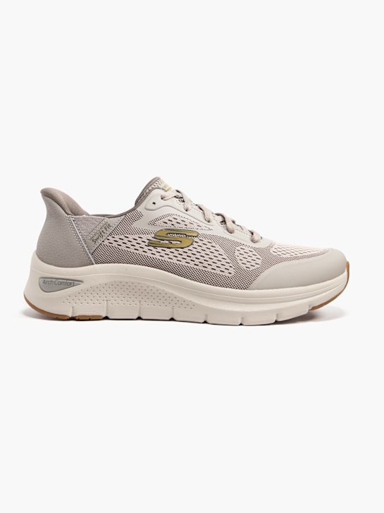 skechers arco de la comodidad y el swift fit trainer taupe deichmann
