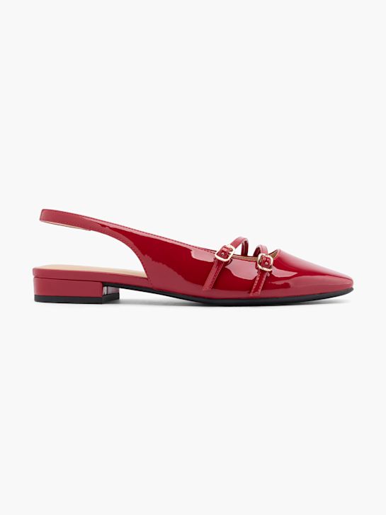 graceland slingback ballet plano rojo deichmann