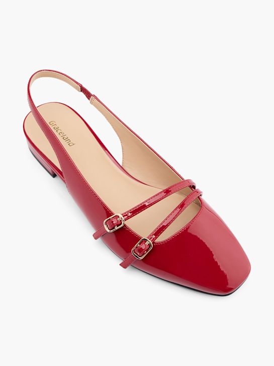 graceland slingback ballet plano rojo deichmann