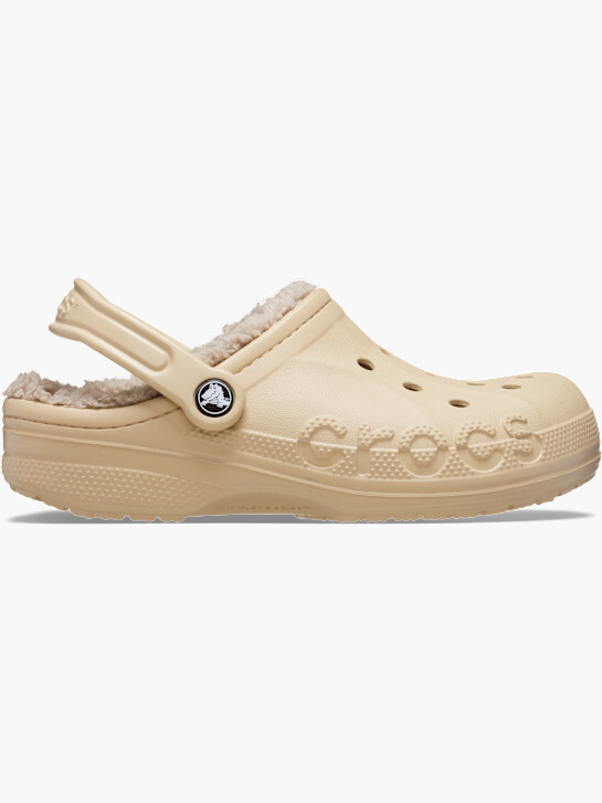 crocs baya forrado zuecos beige deichmann