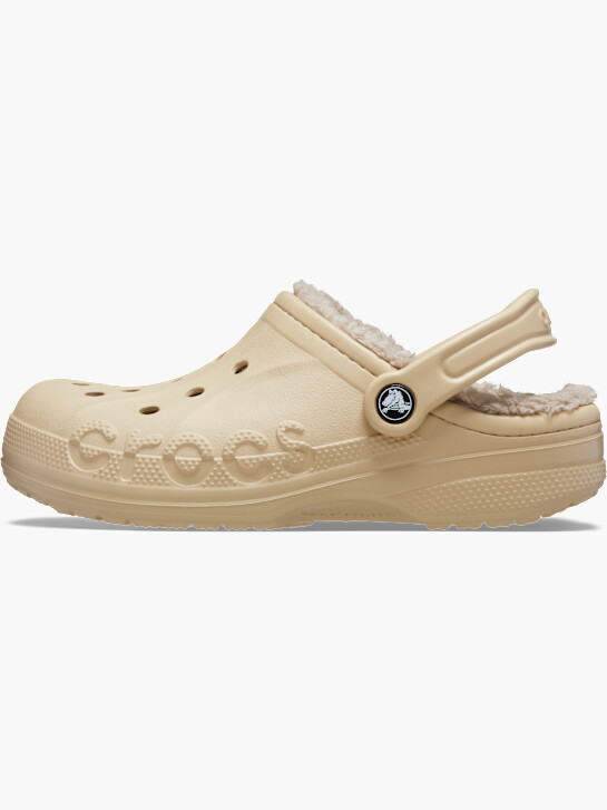 crocs baya forrado zuecos beige deichmann