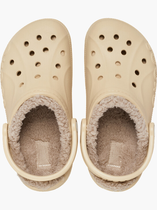 crocs baya forrado zuecos beige deichmann