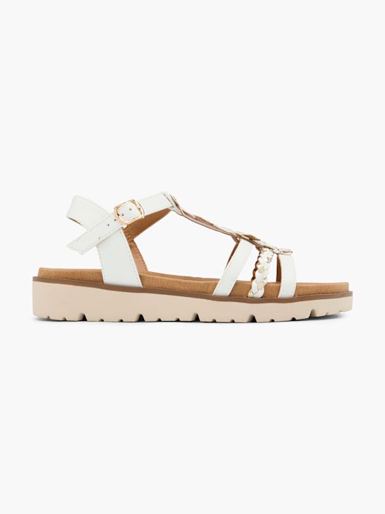 easy street tacón de la sandalia blanco deichmann