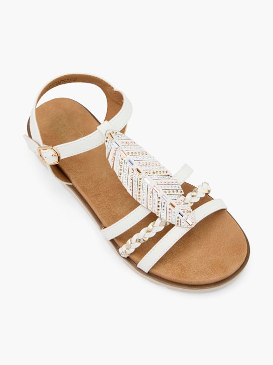 easy street tacón de la sandalia blanco deichmann