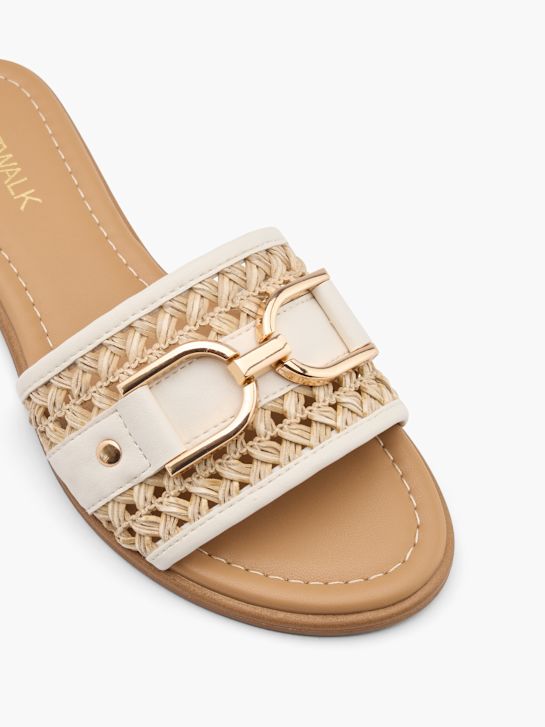 la pasarela de la sandalia beige deichmann