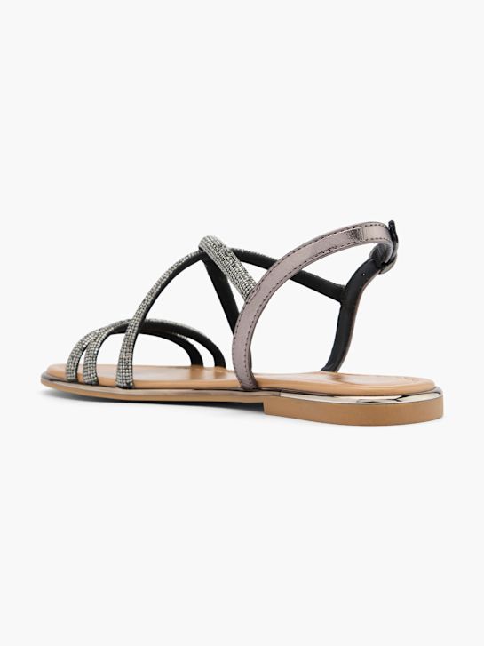 la pasarela de la sandalia de plata deichmann