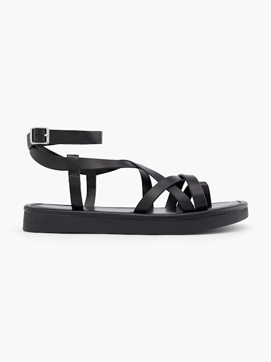 pasarela sandalias negro deichmann