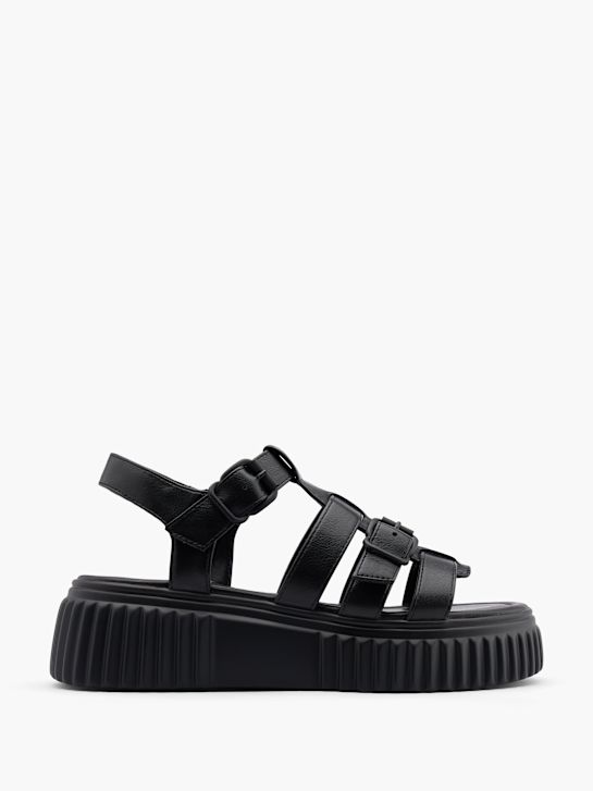 pasarela sandalias negro deichmann