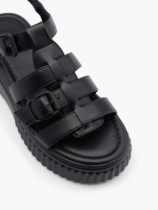 pasarela sandalias negro deichmann