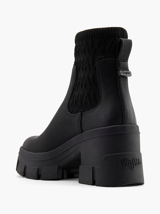 búfalo de tacón chelsea boot negro deichmann