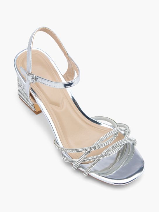 trufa de tacón de la sandalia de plata deichmann
