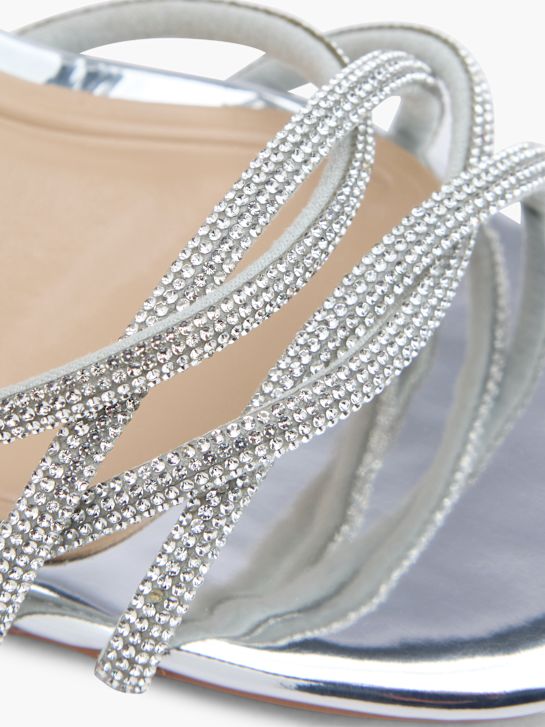 trufa de tacón de la sandalia de plata deichmann