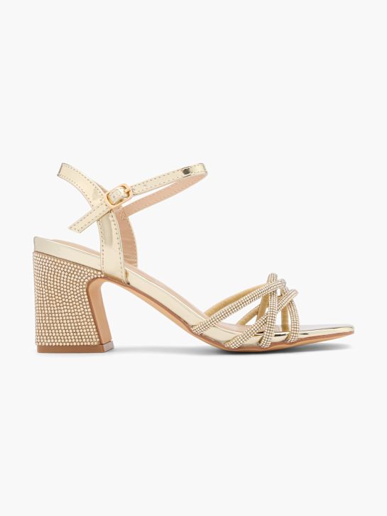 trufa de tacón de la sandalia de oro deichmann