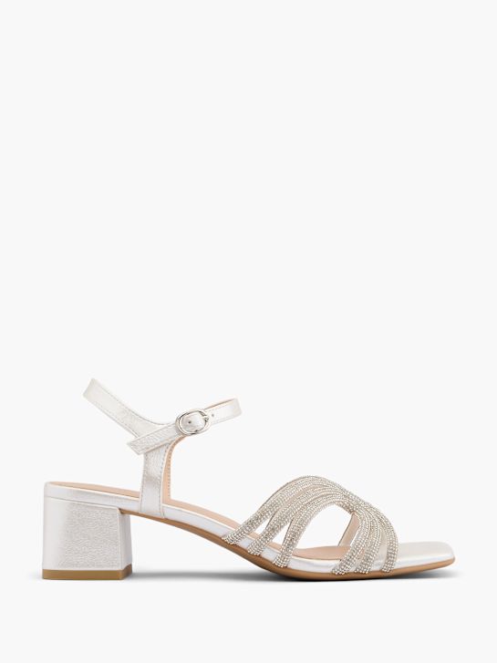 pasarela de tacón de la sandalia blanco deichmann