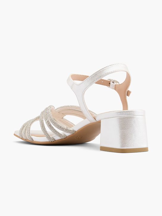 pasarela de tacón de la sandalia blanco deichmann