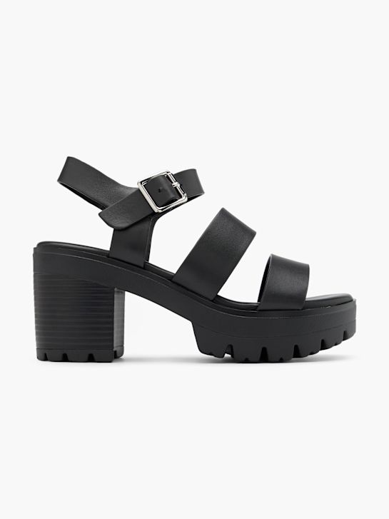 pasarela de tacón de la sandalia negro deichmann