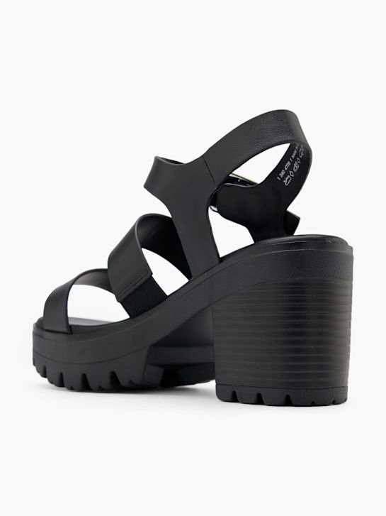 pasarela de tacón de la sandalia negro deichmann