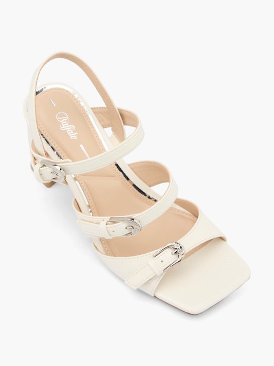 búfalo de tacón de la sandalia blanco deichmann