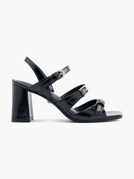 búfalo de tacón de la sandalia negro deichmann