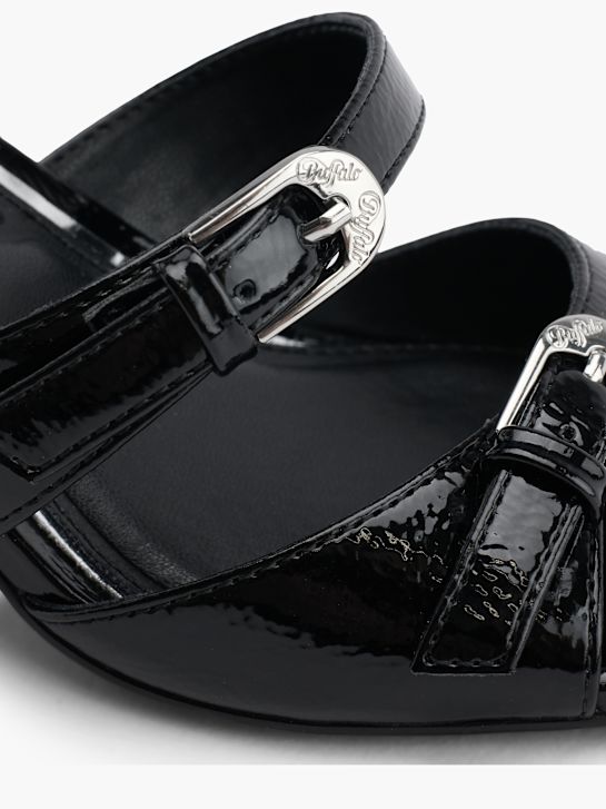 búfalo de tacón de la sandalia negro deichmann
