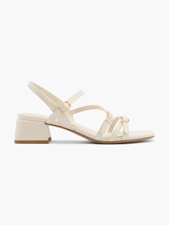 pasarela de tacón de la sandalia beige deichmann
