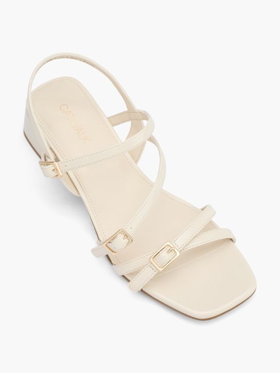 pasarela de tacón de la sandalia beige deichmann