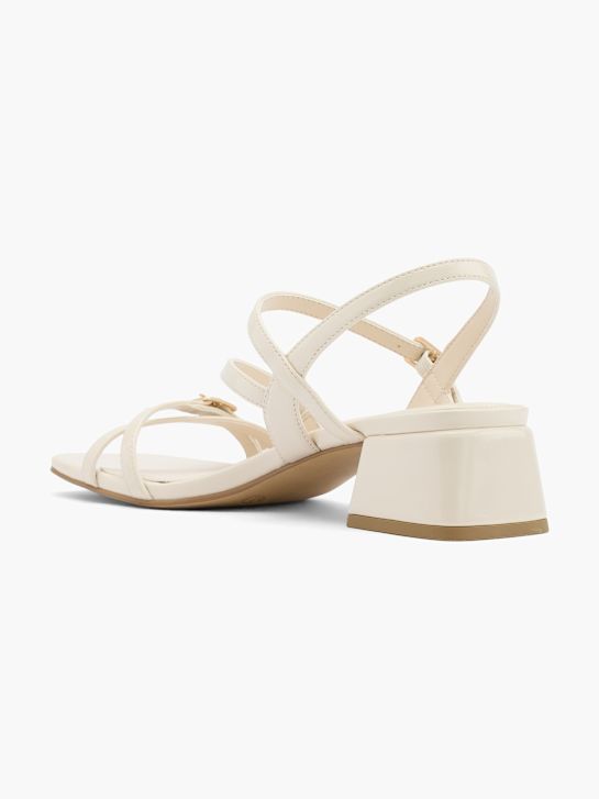 pasarela de tacón de la sandalia beige deichmann