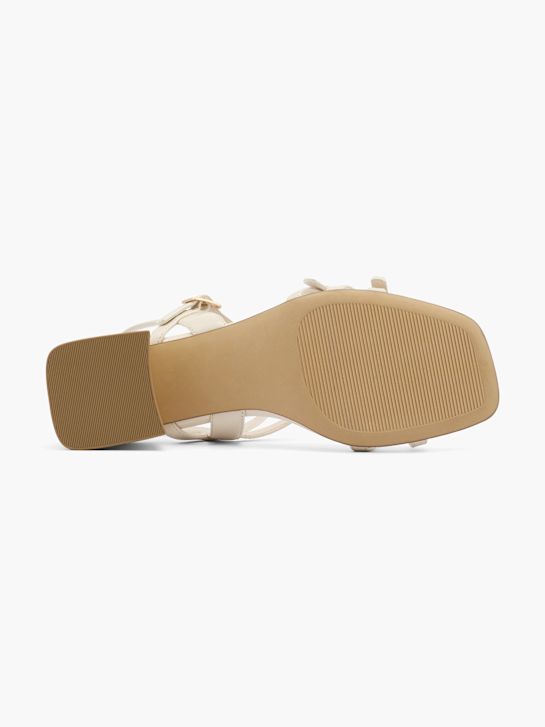 pasarela de tacón de la sandalia beige deichmann