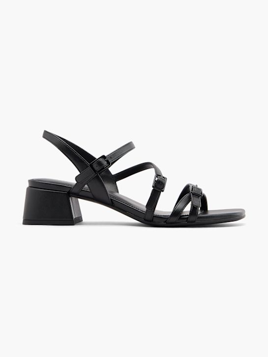 pasarela de tacón de la sandalia negro deichmann