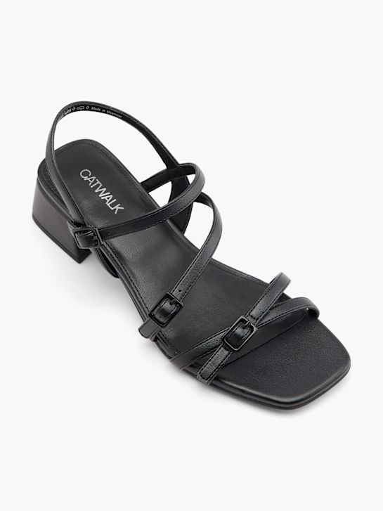 pasarela de tacón de la sandalia negro deichmann