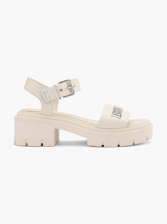 búfalo de tacón de la sandalia beige deichmann