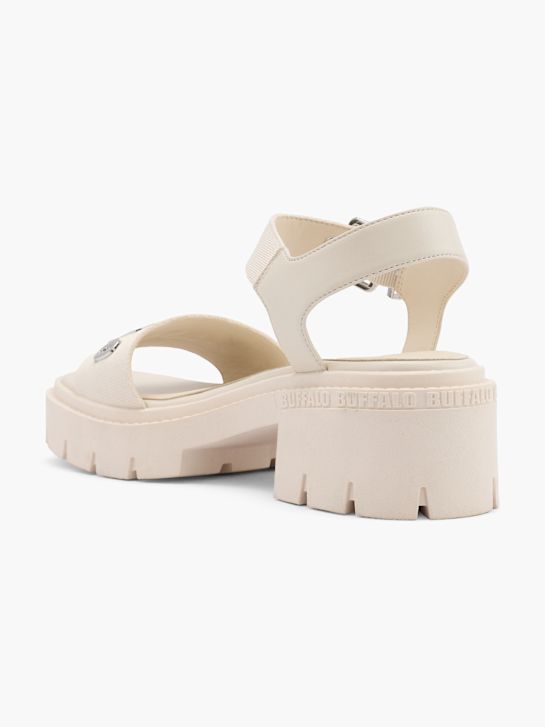 búfalo de tacón de la sandalia beige deichmann