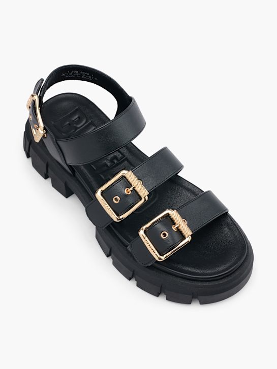 búfalo de tacón de la sandalia negro deichmann