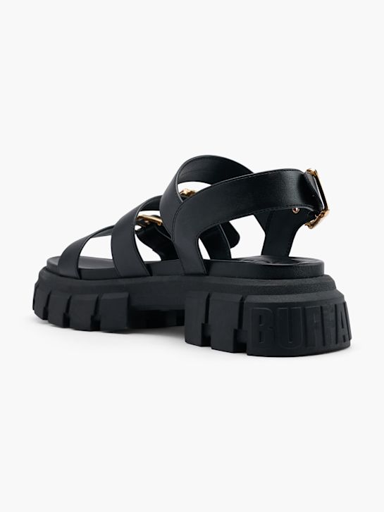 búfalo de tacón de la sandalia negro deichmann