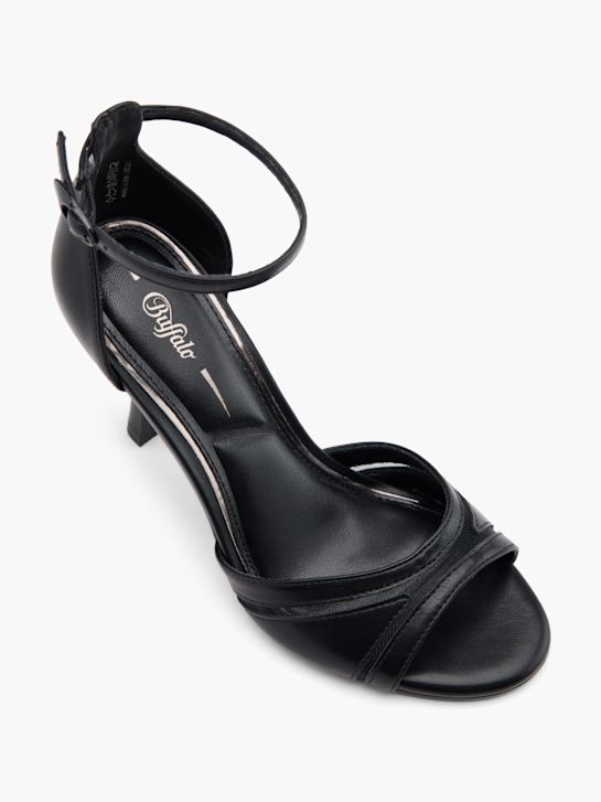 búfalo de tacón de la sandalia negro deichmann