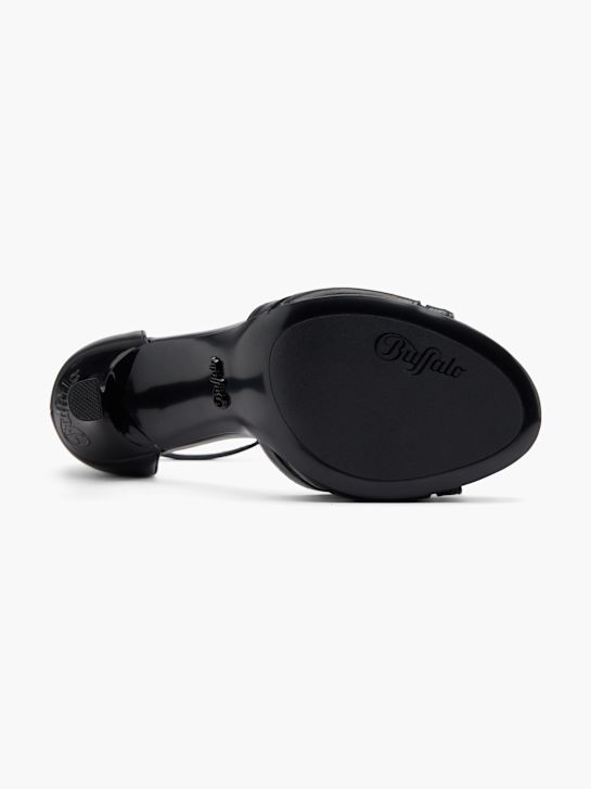 búfalo de tacón de la sandalia negro deichmann
