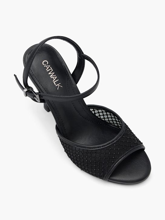 pasarela de tacón de la sandalia negro deichmann