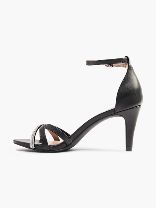 pasarela de tacón de la sandalia negro deichmann