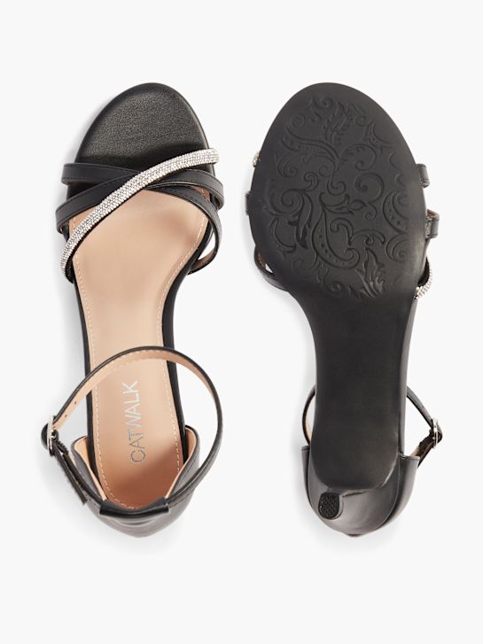 pasarela de tacón de la sandalia negro deichmann