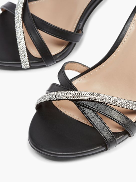 pasarela de tacón de la sandalia negro deichmann