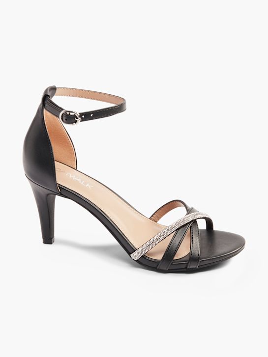 pasarela de tacón de la sandalia negro deichmann
