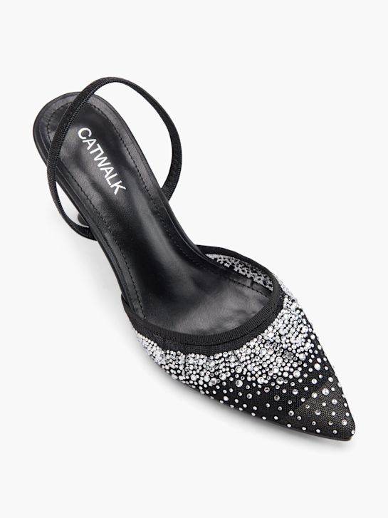 pasarela slingback talón negro deichmann