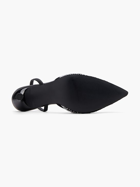 pasarela slingback talón negro deichmann