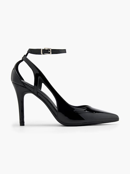 pasarela atado talón negro deichmann