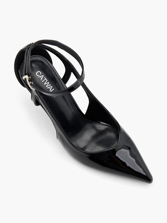 pasarela atado talón negro deichmann