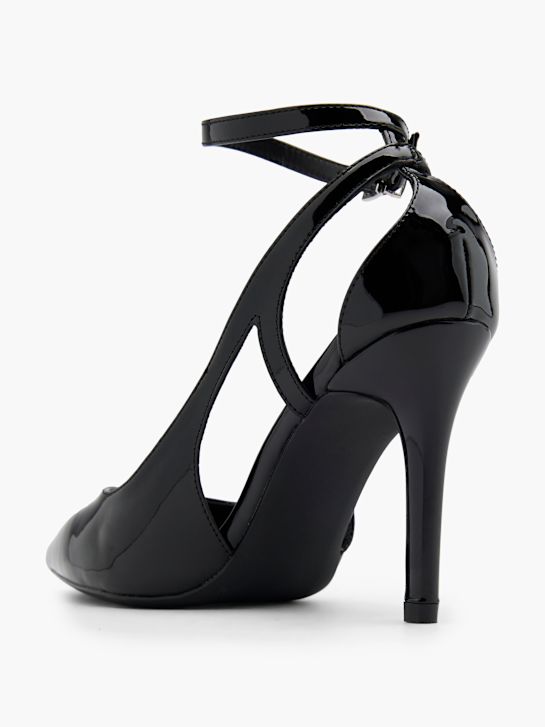 pasarela atado talón negro deichmann