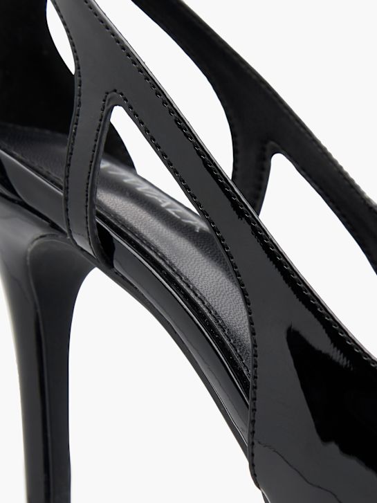 pasarela atado talón negro deichmann