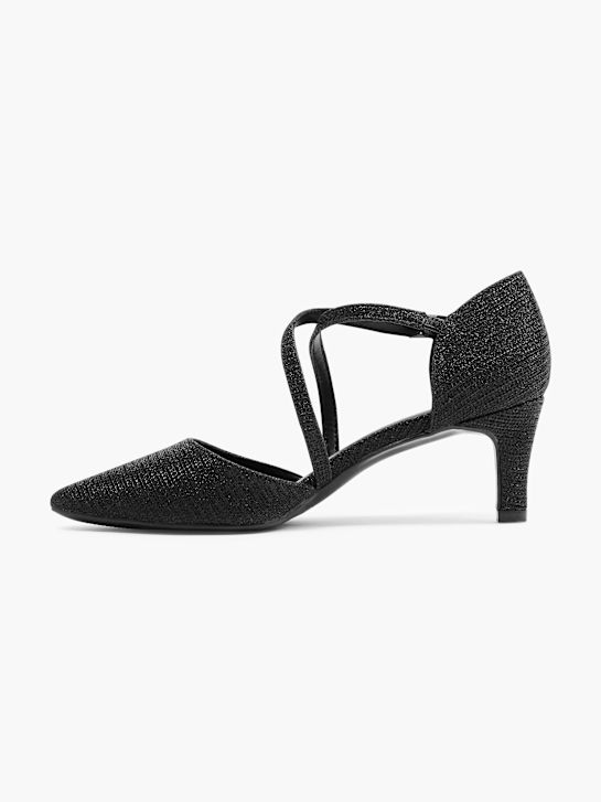 pasarela atado talón negro deichmann