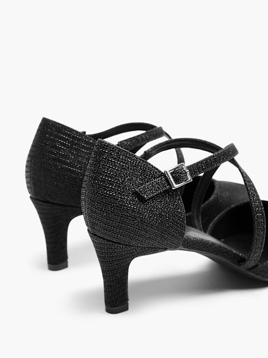 pasarela atado talón negro deichmann